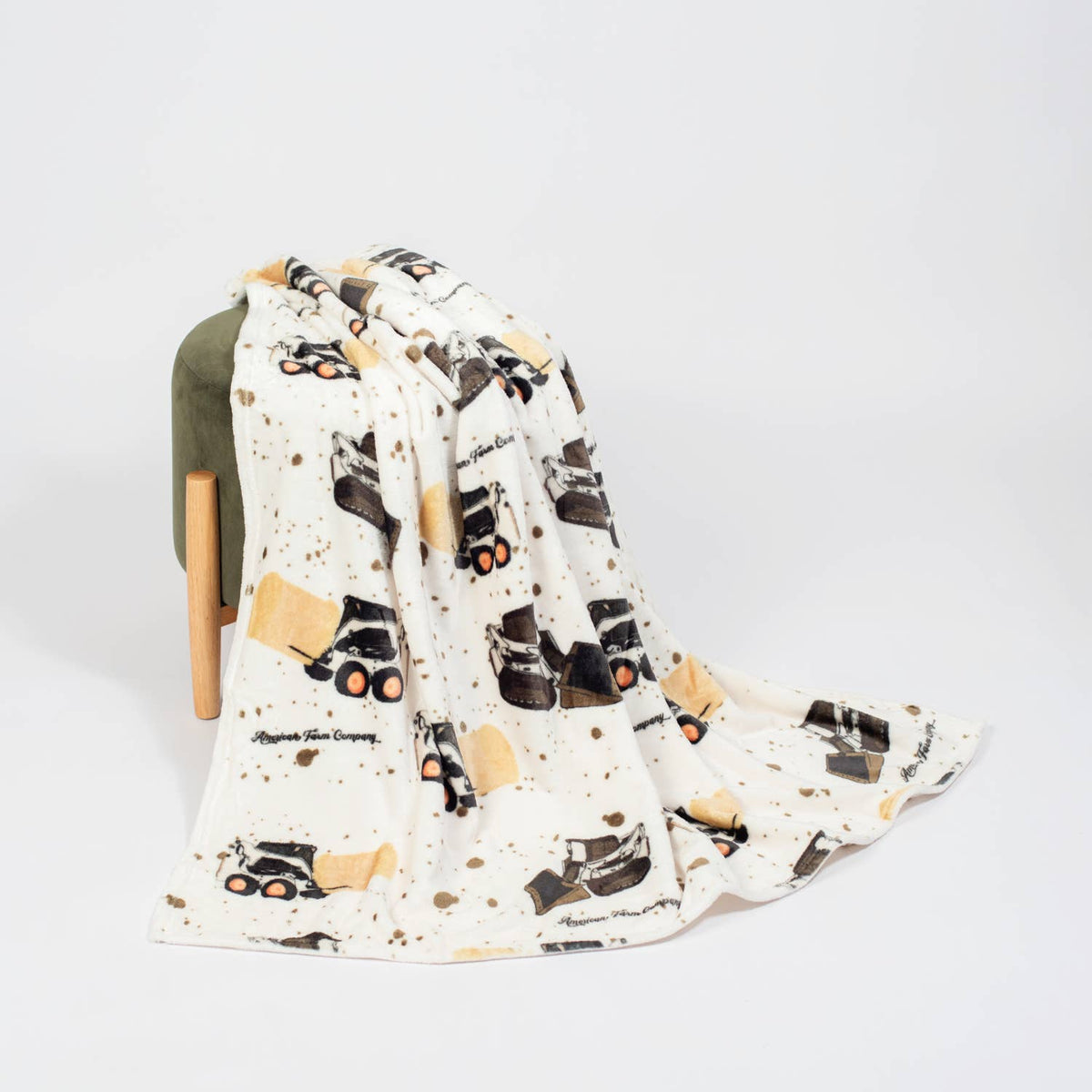 Skid Loader Plush Throw Blanket
