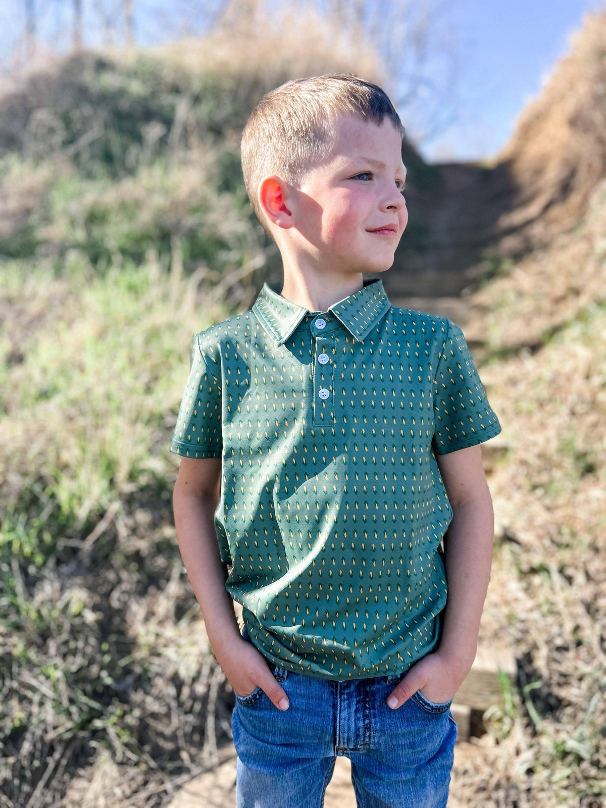 Retro Corn Baby/Youth Performance Polo