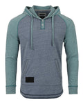 Men's Long Sleeve Color Block Pullover Raglan Henley Hoodie