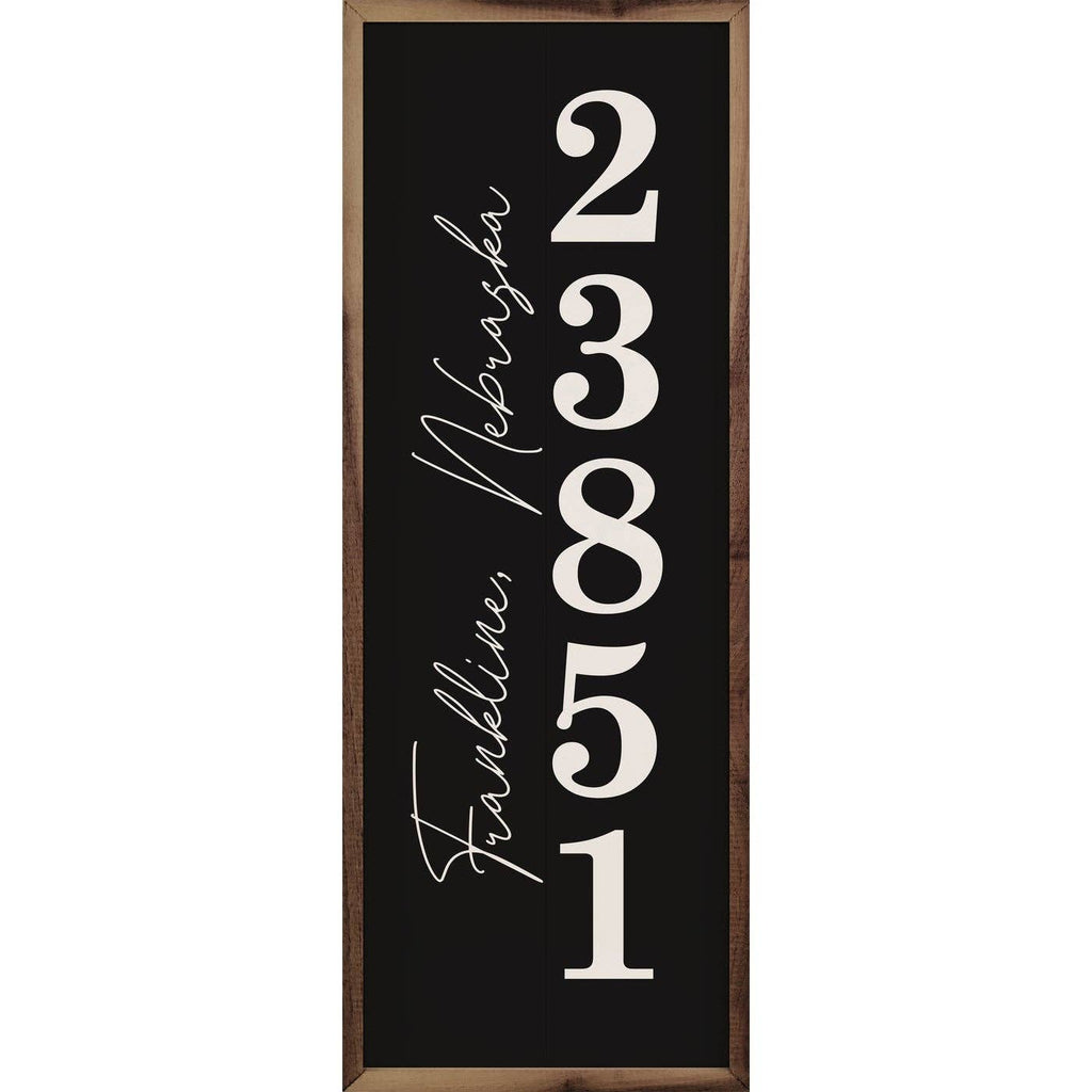 Zip City State Vertical Black