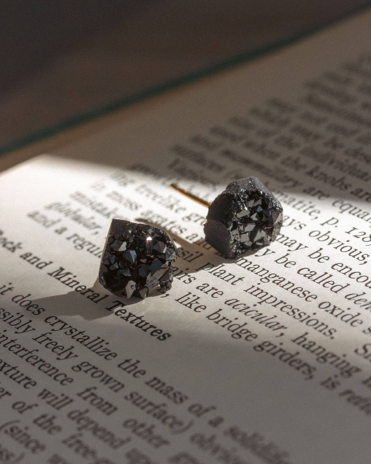 Stardust Druzy Studs- Black