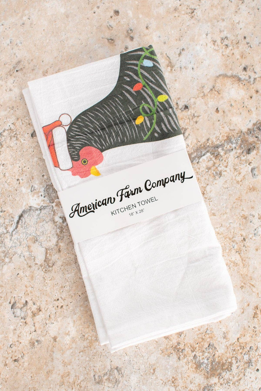 Christmas Chicken 'Peck the Halls' Flour Sack Kitchen Towel