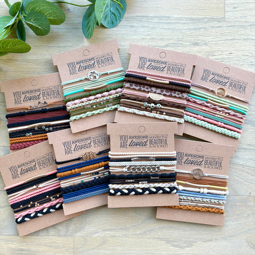 Charm Hair Ties on Kraft Card | Chain links