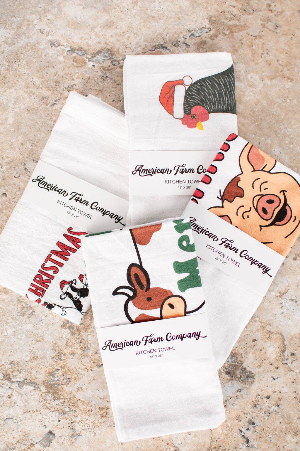 Christmas Chicken 'Peck the Halls' Flour Sack Kitchen Towel